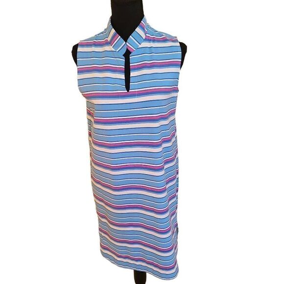 Sailor Sailor Womens Resort Wear Striped Blue Pink Sleeveless Dress Medium - Picture 1 of 12